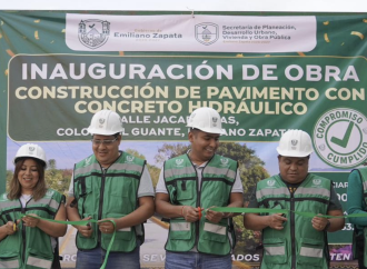 INAUGURA AYUNTAMIENTO DE EMILIANO ZAPATA OBRA DE PAVIMENTACIÓN EN LA COLONIA EL GUANTE